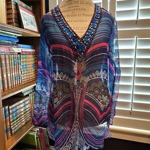 Bugatti Multicolor V-Neck Women's Blouse